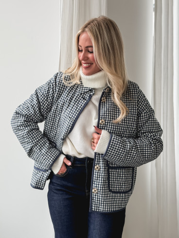 Veste à carreaux Zyliah - Bleu Veste à carreaux Zyliah - Bleu