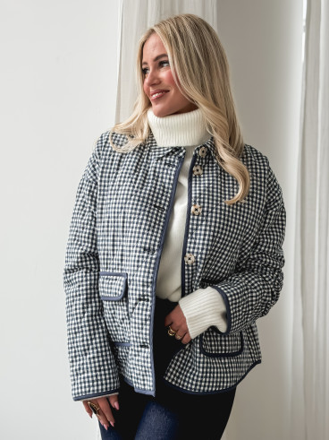 Veste à carreaux Zyliah - Bleu Veste à carreaux Zyliah - Bleu