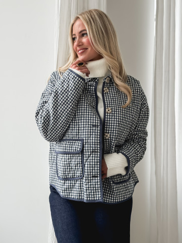 Veste à carreaux Zyliah - Bleu Veste à carreaux Zyliah - Bleu