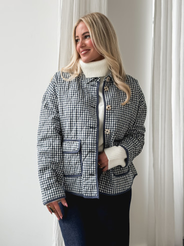 Veste à carreaux Zyliah - Bleu Veste à carreaux Zyliah - Bleu