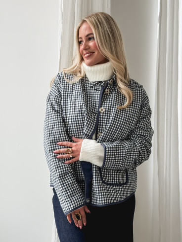 Veste à carreaux Zyliah - Bleu Veste à carreaux Zyliah - Bleu