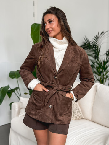 Blazer en suédine Calliope - Chocolat