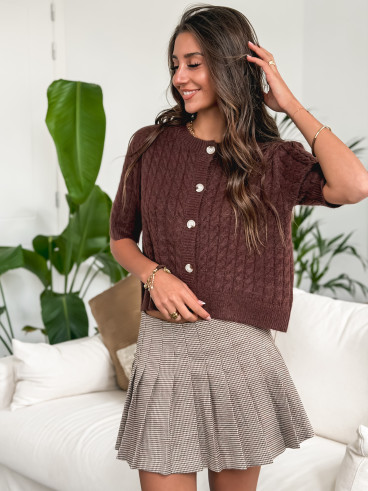 Gilet manches courtes Capri - Choco Gilet manches courtes Capri - Choco