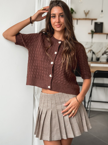 Gilet manches courtes Capri - Chocolat