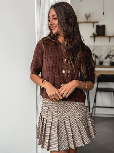 Gilet manches courtes Capri - Choco Gilet manches courtes Capri - Choco