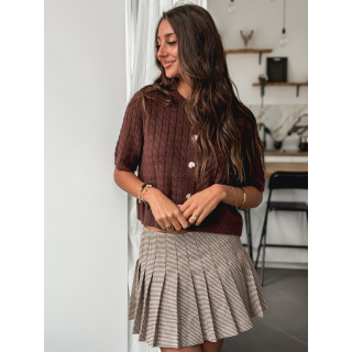 Gilet manches courtes Capri - Choco