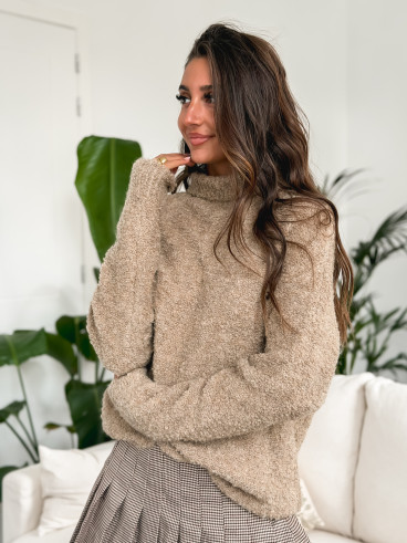 Pull col roulé Névia - Taupe