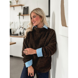 Pull col roulé Névia - Chocolat