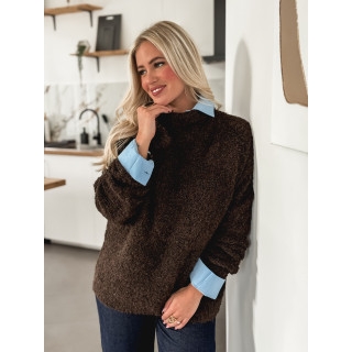 Pull col roulé Névia - Chocolat