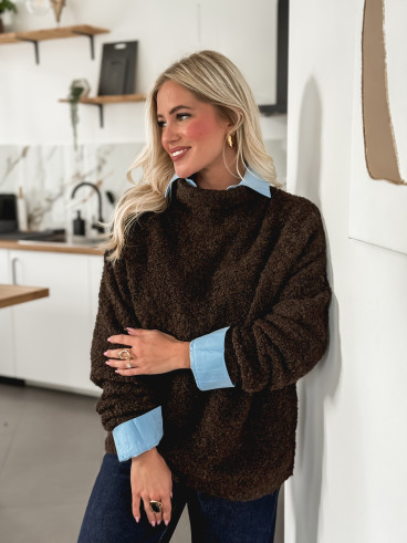 Pull col roulé Névia - Chocolat Pull col roulé Névia - Chocolat