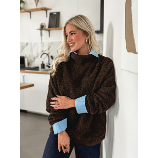 Pull col roulé Névia - Chocolat