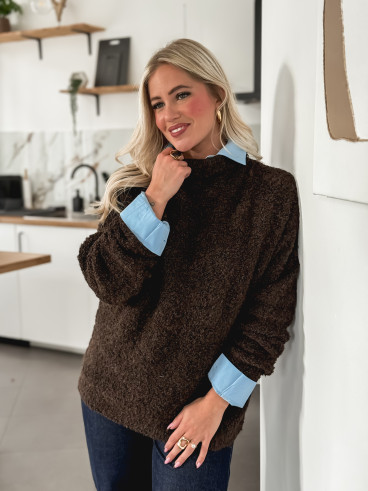 Pull col roulé Névia - Chocolat Pull col roulé Névia - Chocolat