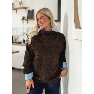 Pull col roulé Névia - Chocolat