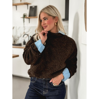 Pull col roulé Névia - Chocolat