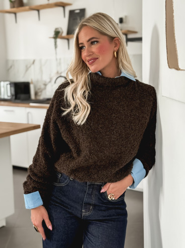 Pull col roulé Névia - Chocolat Pull col roulé Névia - Chocolat