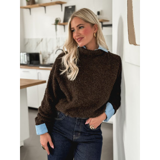 Pull col roulé Névia - Chocolat
