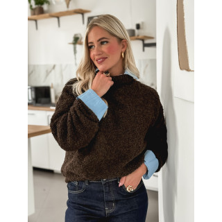 Pull col roulé Névia - Chocolat