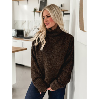 Pull col roulé Névia - Chocolat