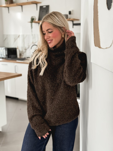 Pull col roulé Névia - Chocolat Pull col roulé Névia - Chocolat