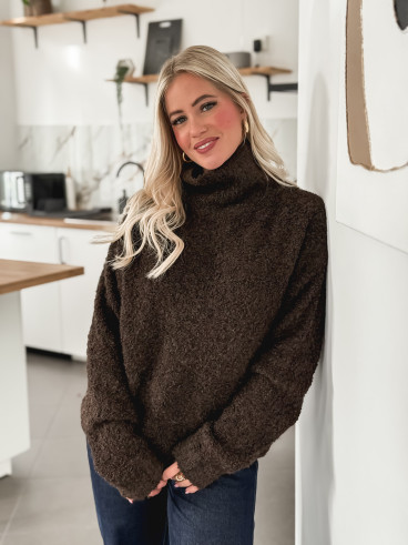 Pull col roulé Névia - Chocolat Pull col roulé Névia - Chocolat