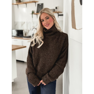 Pull col roulé Névia - Chocolat