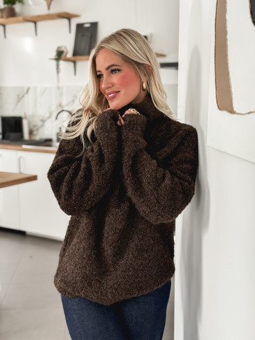 Pull col roulé Névia - Chocolat Pull col roulé Névia - Chocolat