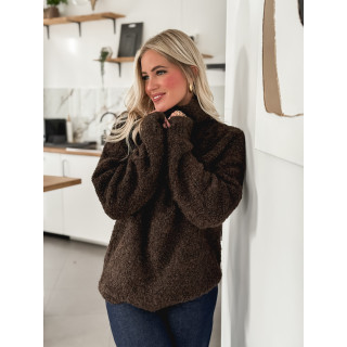 Pull col roulé Névia - Chocolat