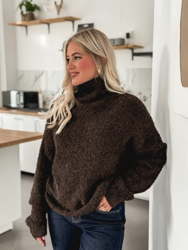 Pull col roulé Névia - Chocolat Pull col roulé Névia - Chocolat