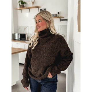 Pull col roulé Névia - Chocolat