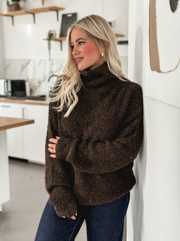 Pull col roulé Névia - Chocolat Pull col roulé Névia - Chocolat