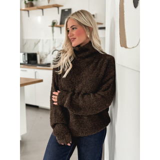 Pull col roulé Névia - Chocolat