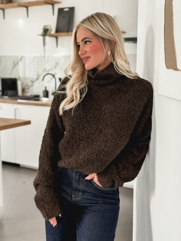 Pull col roulé Névia - Chocolat Pull col roulé Névia - Chocolat