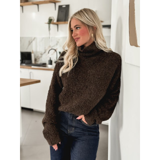 Pull col roulé Névia - Chocolat