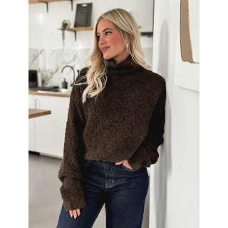 Pull col roulé Névia - Chocolat