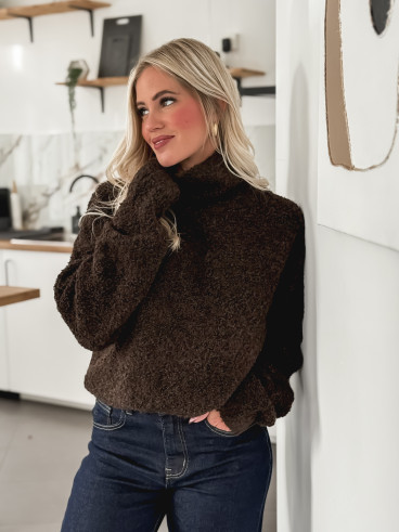 Pull col roulé Névia - Chocolat Pull col roulé Névia - Chocolat