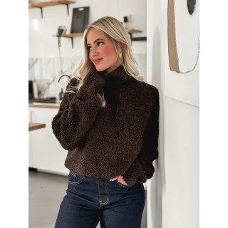 Pull col roulé Névia - Chocolat