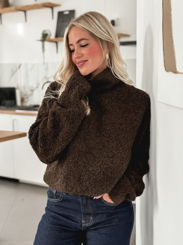 Pull col roulé Névia - Chocolat Pull col roulé Névia - Chocolat