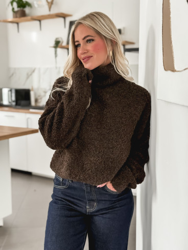 Pull col roulé Névia - Chocolat Pull col roulé Névia - Chocolat