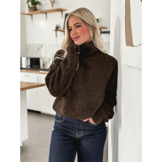 Pull col roulé Névia - Chocolat