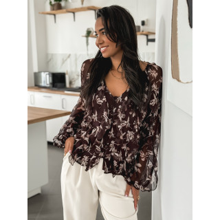 Blouse à motifs Olyna - Chocolat