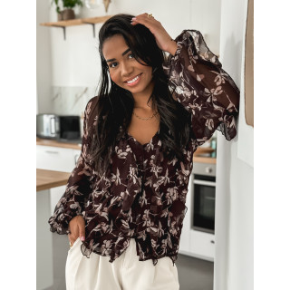 Blouse à motifs Olyna - Chocolat