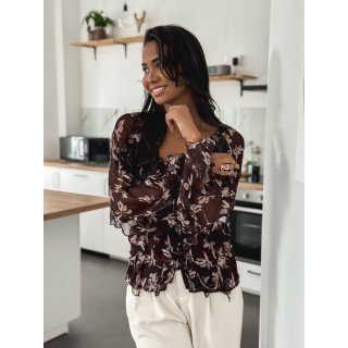 Blouse à motifs Olyna - Chocolat