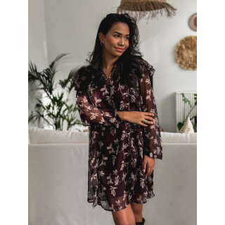 Robe à motifs Olyna - Chocolat