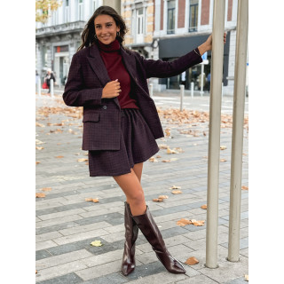 Jupe short à carreaux Joline - Bordeaux