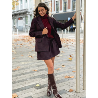 Blazer à carreaux Joline - Bordeaux