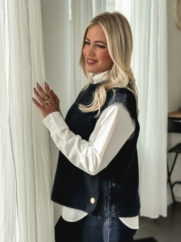 Pull sans manches Amalya - Bleu marine Pull sans manches Amalya - Bleu marine