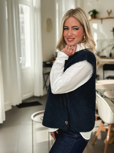 Pull sans manches Amalya - Bleu marine Pull sans manches Amalya - Bleu marine