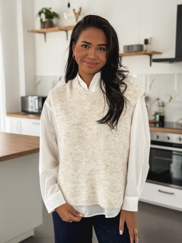 Pull sans manches Amalya - Beige Pull sans manches Amalya - Beige