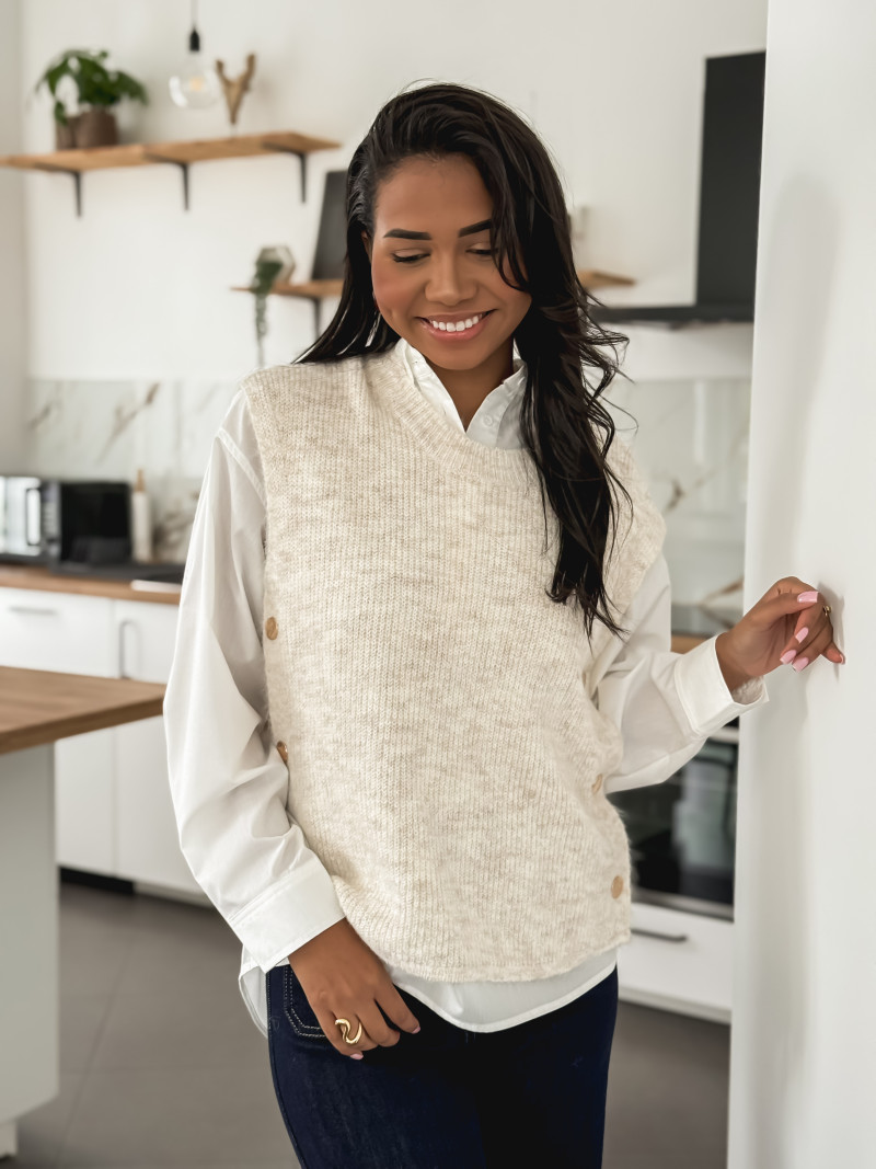 Pull sans manches Amalya - Beige Pull sans manches Amalya - Beige
