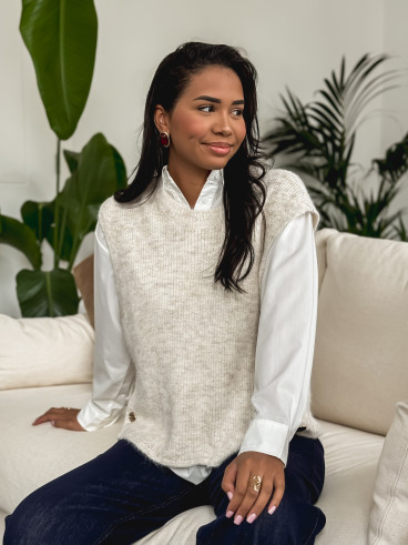 Pull sans manches Amalya - Beige Pull sans manches Amalya - Beige